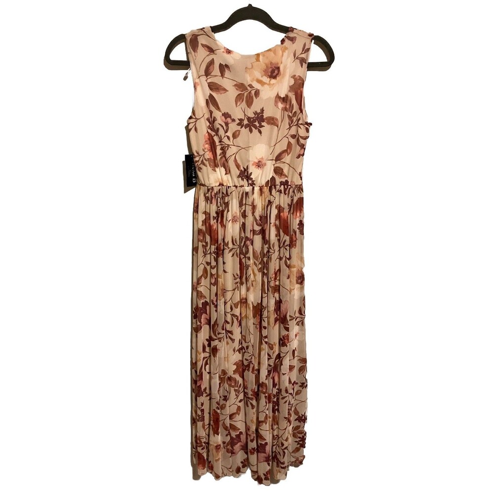 Alexa B Nites Floral Maxi Dress Pleated Mesh Boho Coquette Size 8 New - Picture 3 of 6